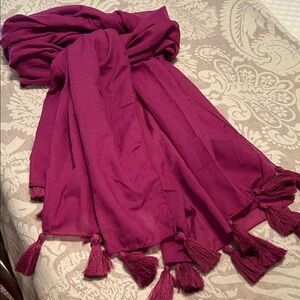 Erica Pena Elegant Magenta Women's Sash/Belt with Tassels